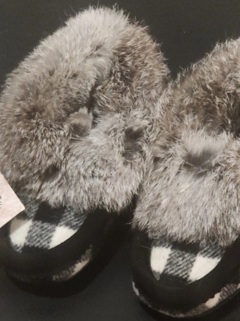 Laurentian Chief Children 10 Rabbit Fur Moccasin Slippers New